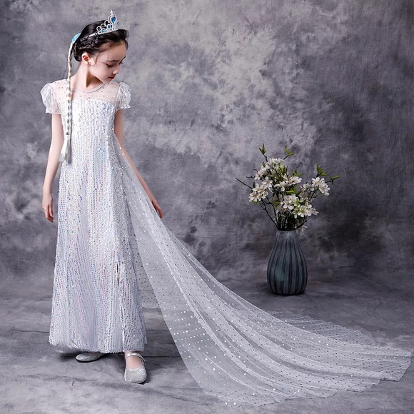 Other - Frozen Elsa Sparkly Costume Dress long cape